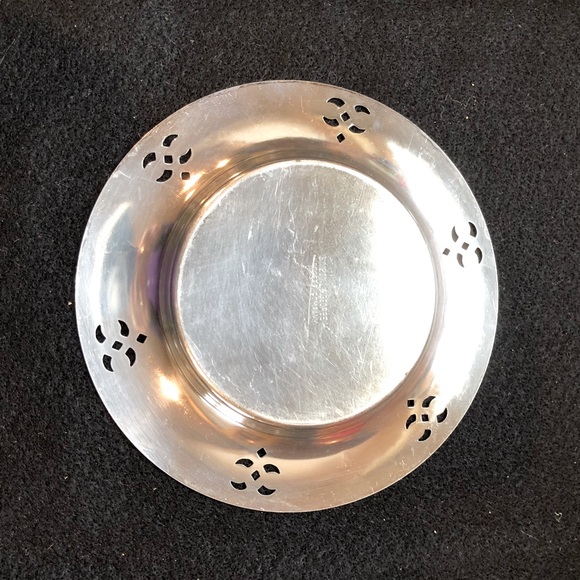 SILVERPLATE GLASS PRESERVE / SALT DISH MADE BY ROGERS CO - Picture 5 of 6